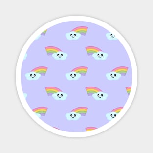 Kawaii Cute Rainbow Pattern in Purple Magnet